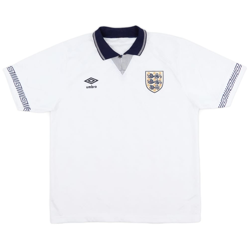 1990-92 England Home Shirt - 8/10 - (L)