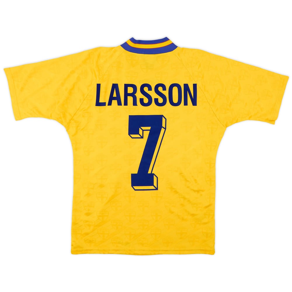 1994-96 Sweden Home Shirt Larsson #7 - 8/10 - (M)