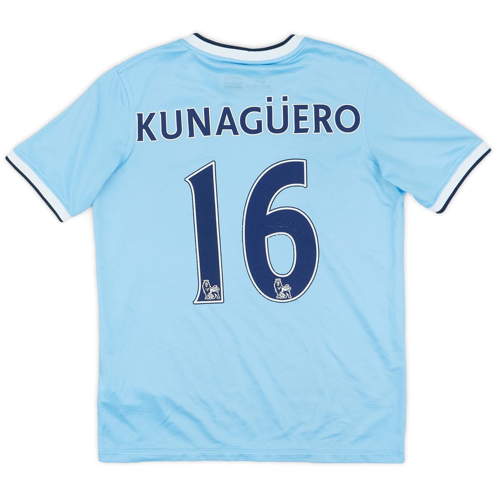 2013-14 Manchester City Home Shirt Kun Aguero #16 - 6/10 - (XL.Boys)
