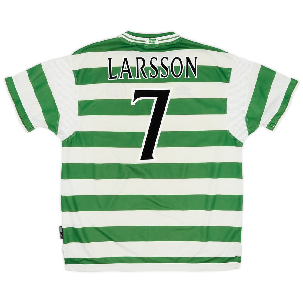 1999-01 Celtic Home Shirt Larsson #7 - 6/10 - (XXL)