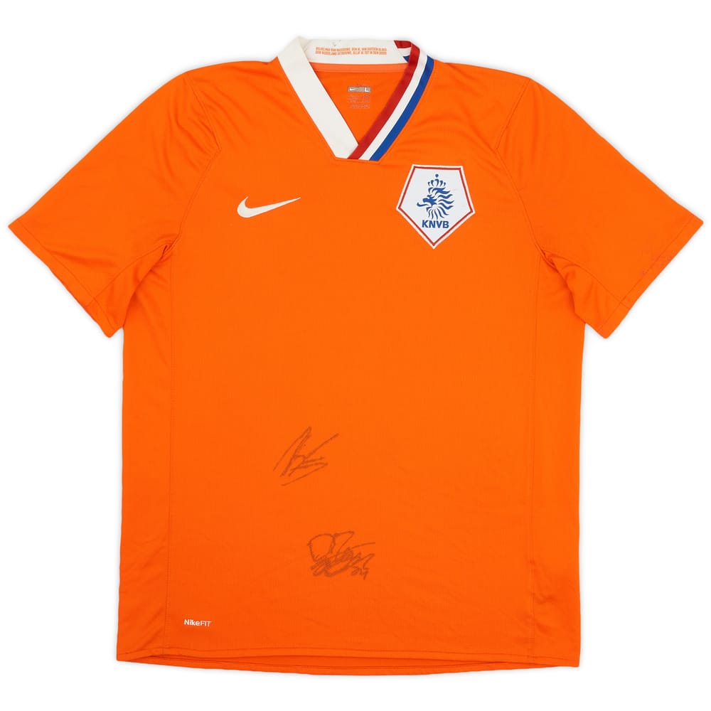 2008-10 Netherlands Signed Home Shirt - 8/10 - (L)