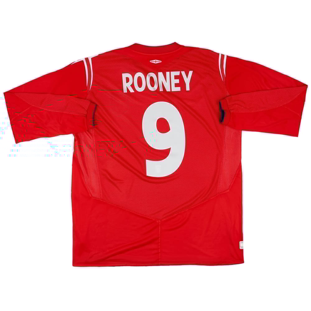2004-06 England Away L/S Shirt Rooney #9 - 8/10 - (XL)