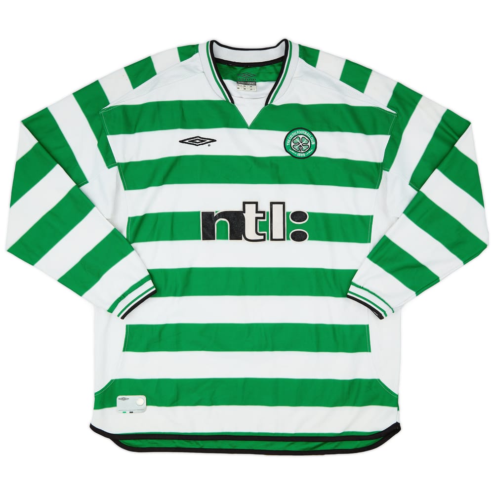 2001-03 Celtic Home L/S Shirt - 5/10 - (S)