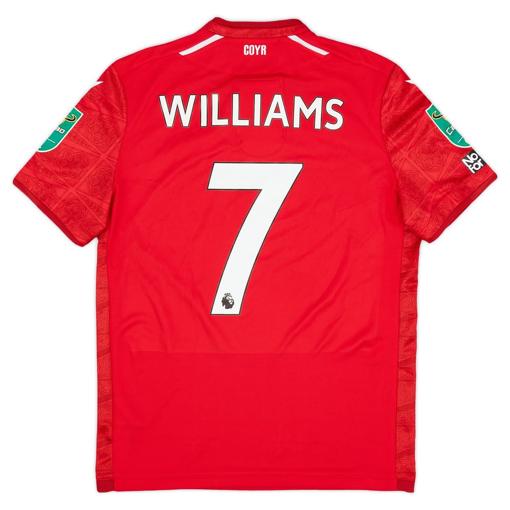 2022-23 Nottingham Forest Match Issue Carabao Cup Home Shirt Williams #7