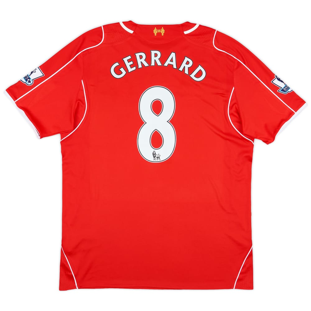2014-15 Liverpool Home Shirt Gerrard #8 - 9/10 - (XL)
