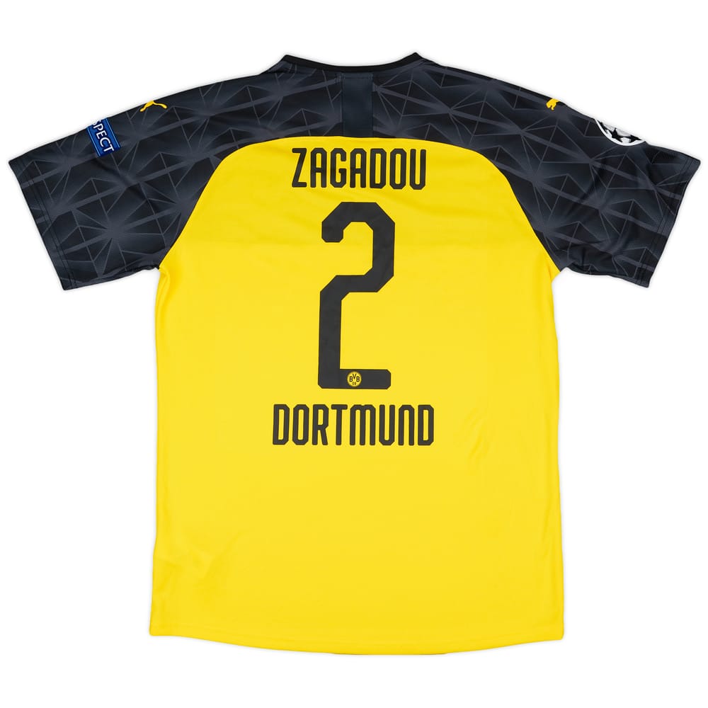 2019-20 Borussia Dortmund Match Issue Champions League Cup Shirt Zagadou #2