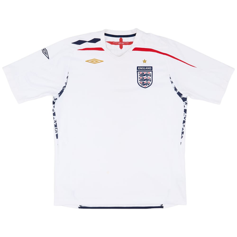 2007-09 England Home Shirt - 6/10 - (XL)