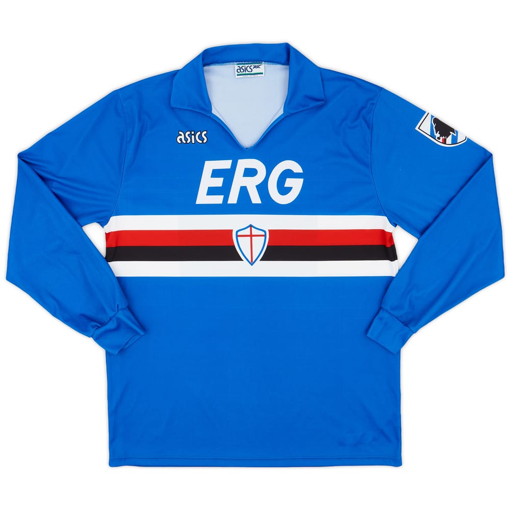 1991-92 Sampdoria Home L/S Shirt - 8/10 - (XL)