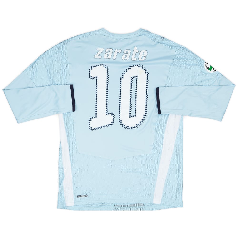 2008-09 Lazio Match Issue Home L/S Shirt Zarate #10