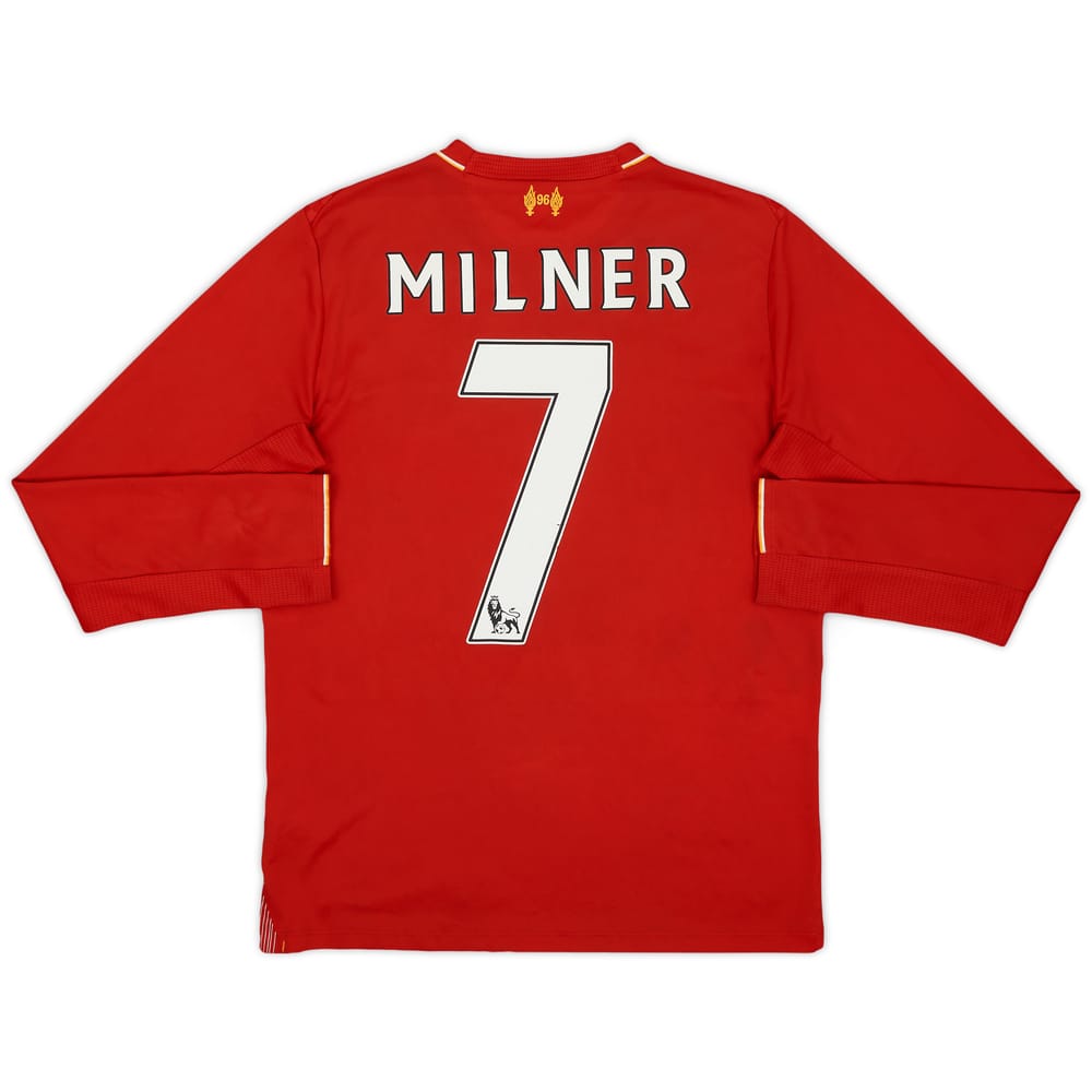 2015-16 Liverpool Home L/S Shirt Milner #7 - 7/10 - (XL.Boys)