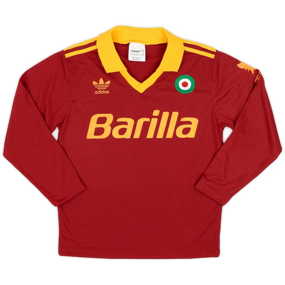1991-92 Roma Home L/S Shirt - 9/10 - (XXS)