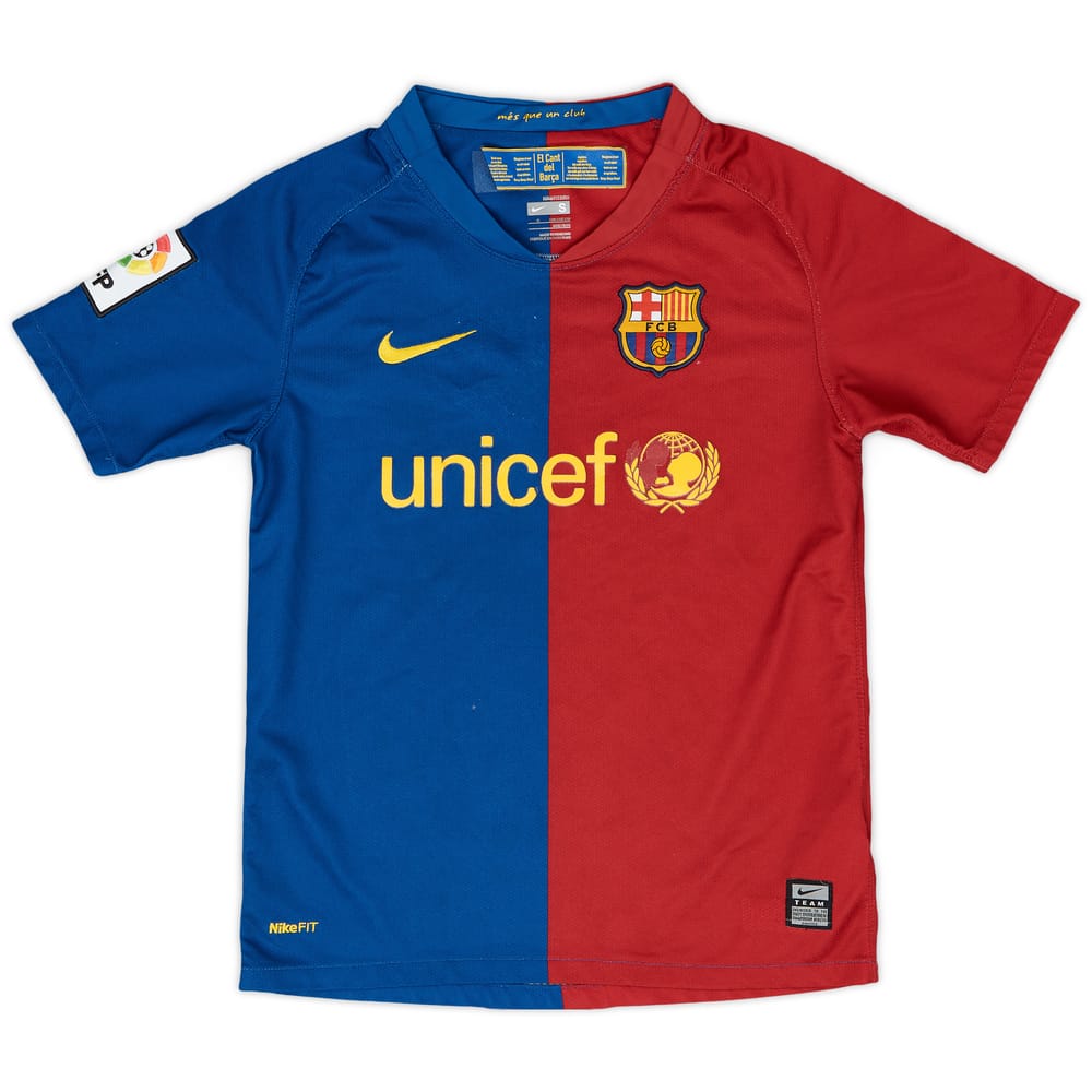 2008-09 Barcelona Home Shirt - 4/10 - (S.Boys)