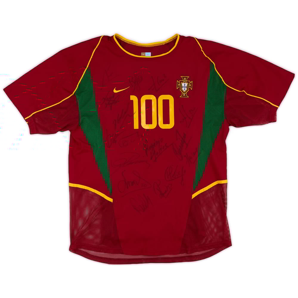 2002-04 Portugal Player Issue Squad Signed Home Shirt #100 (de Boer) - 8/10 - (M)