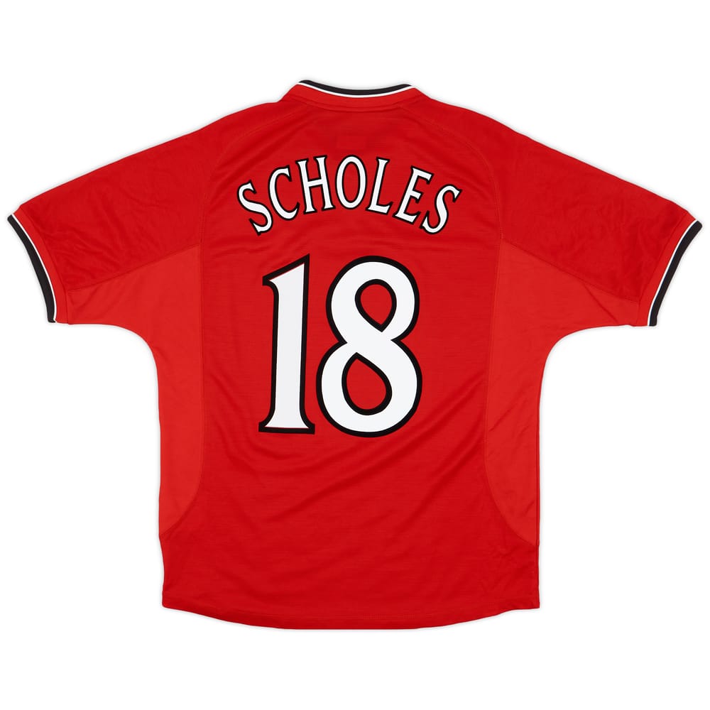 2000-02 Manchester United Home Shirt Scholes #18 - 8/10 - (M)