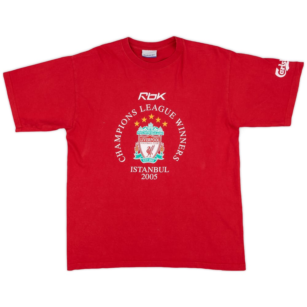 2005-06 Liverpool Reebok 2005 CL Winners Cotton Tee - 6/10 - (M)