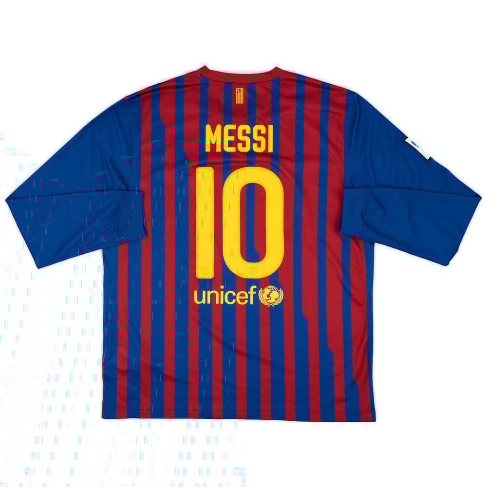 2011-12 Barcelona Home L/S Shirt Messi #10 - 7/10 - (XL)