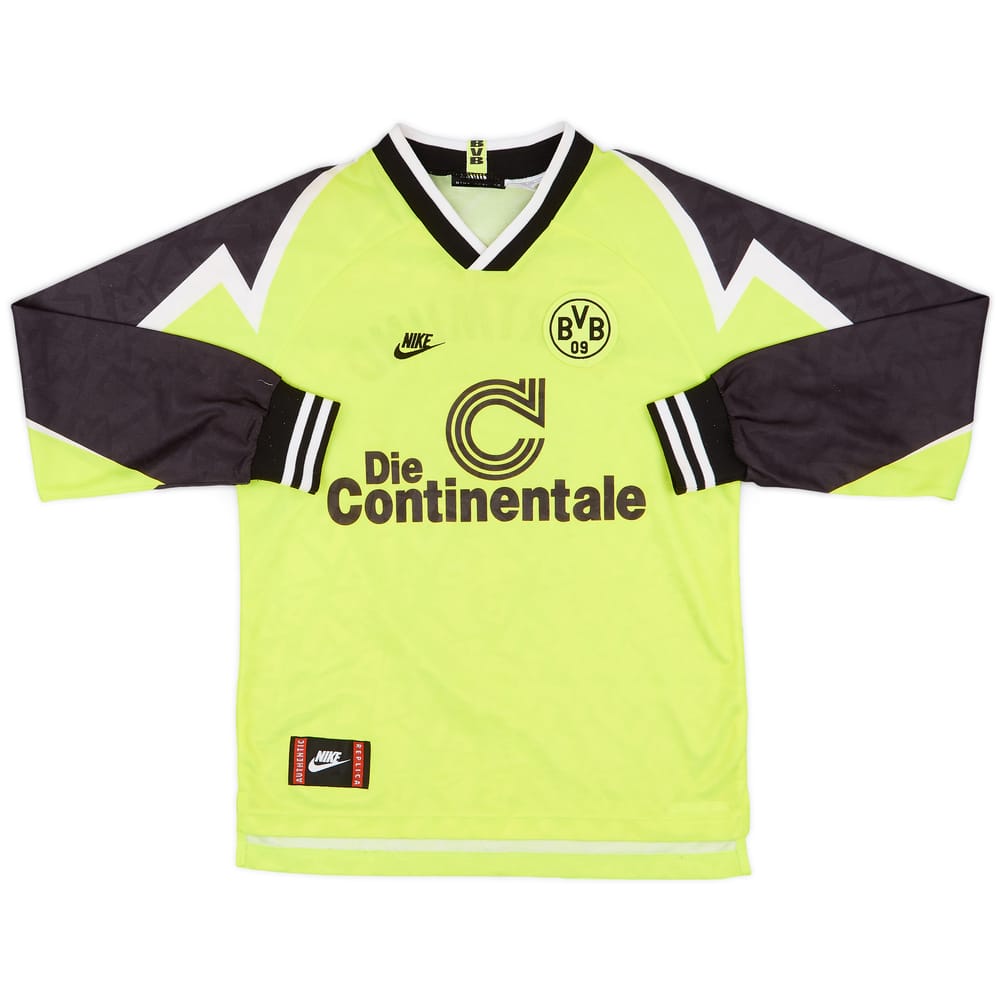 1995-96 Borussia Dortmund Home L/S Shirt #9 - 8/10 - (XL.Boys)