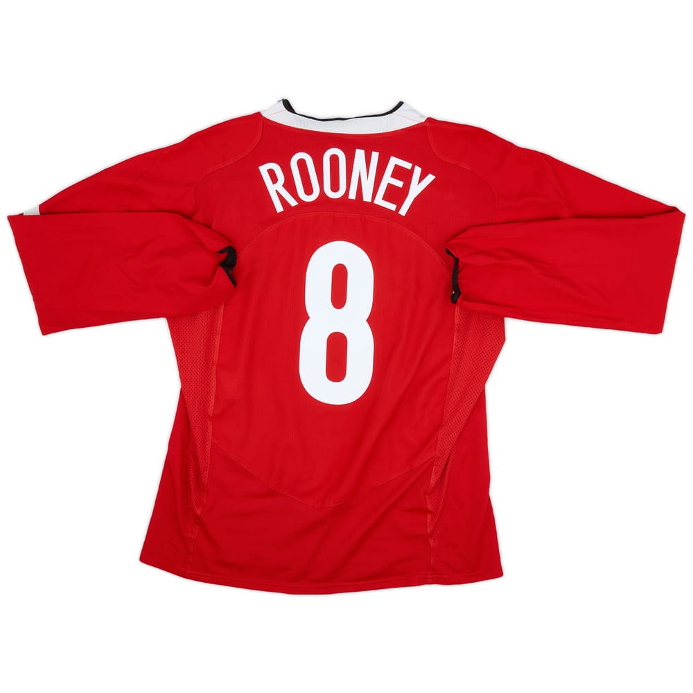 2004-06 Manchester United Home L/S Shirt Rooney #8 - 8/10 - (XL)