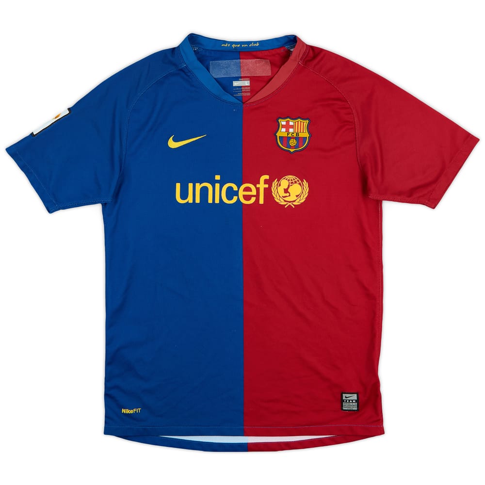2008-09 Barcelona Home Shirt - 8/10 - (L.Boys)