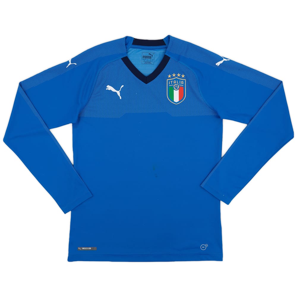 2018-19 Italy Home L/S Shirt - 6/10 - (S)
