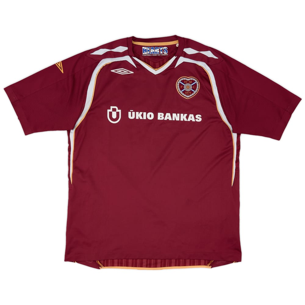 2007-08 Hearts Home Shirt - 7/10 - (XL)