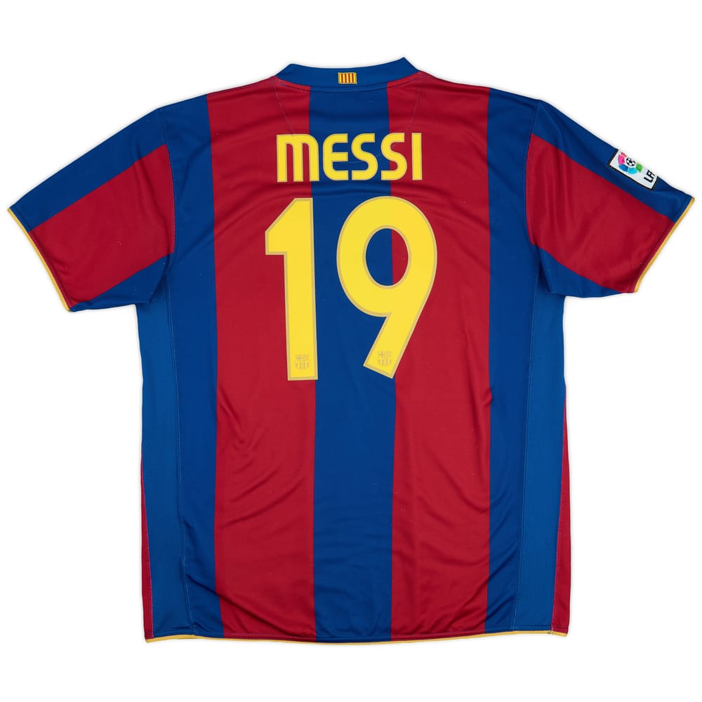 2007-08 Barcelona Home Shirt Messi #19 - 5/10 - (XL)