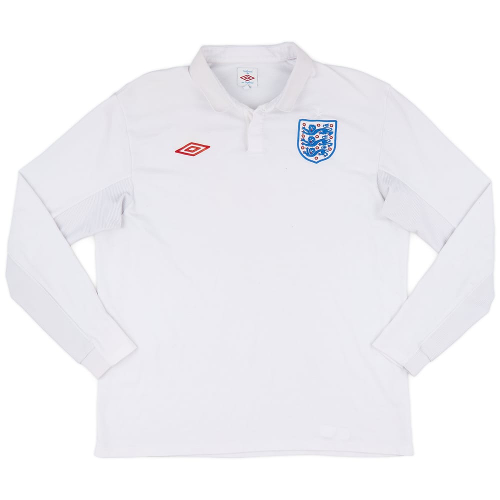 2010-11 England Home L/S Shirt - 8/10 - (XL)