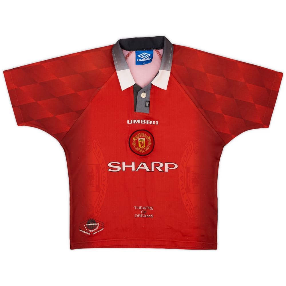 1996-98 Manchester United Home Shirt - 7/10 - (L.Boys)