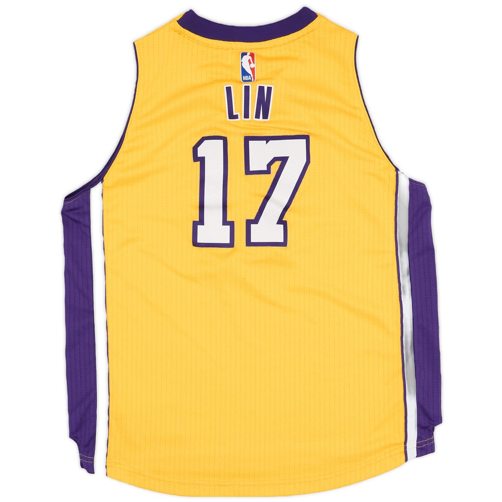 2014-15 LA Lakers Lin #17 adidas Swingman Home Jersey - 6/10 - (L.Boys)