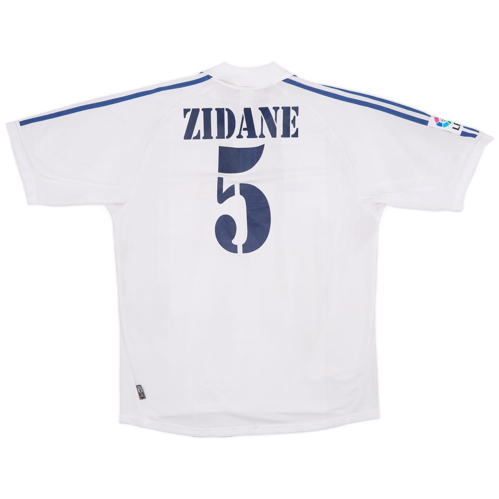2001 Real Madrid 'Signed' Home Shirt Zidane #5 - 3/10 - (L)