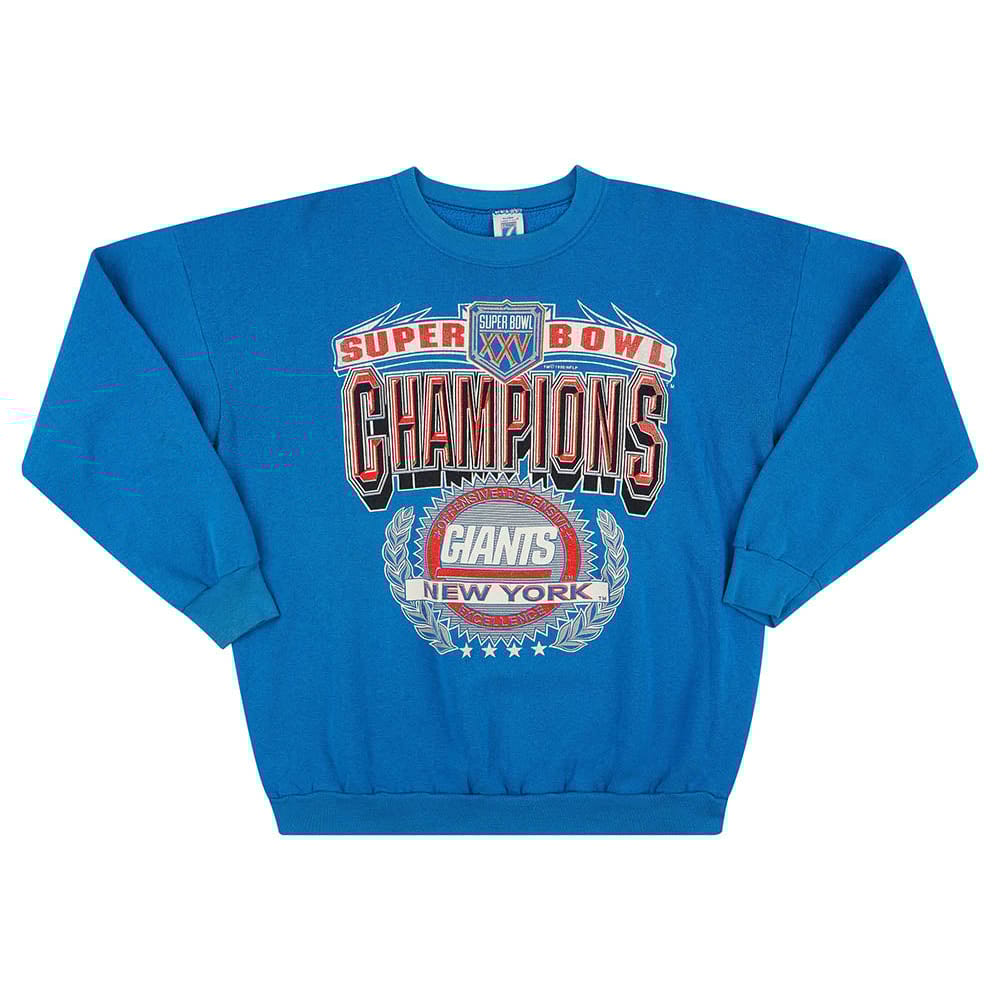 1990 New York Giants Super Bowl XXV Champions Logo 7 Sweat Top XXL