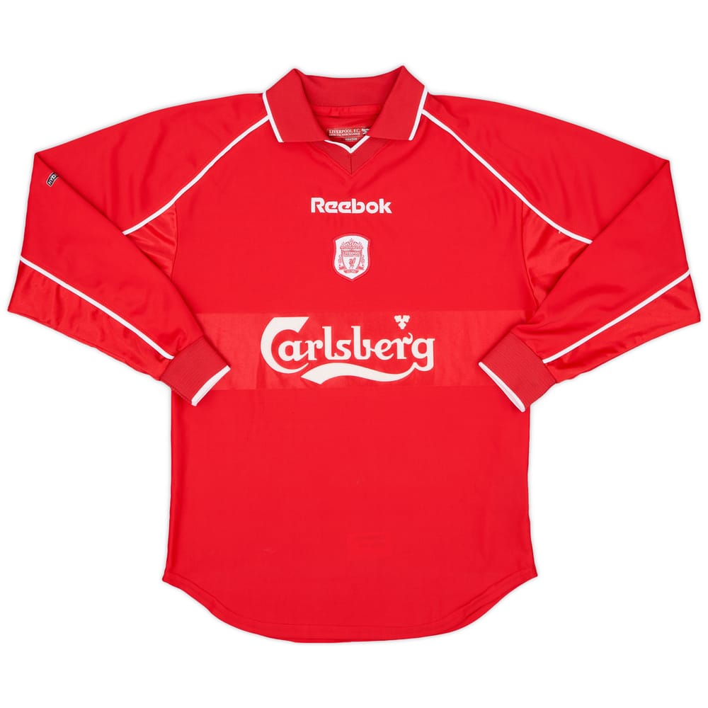 2000-02 Liverpool Home L/S Shirt - 8/10 - (Y)