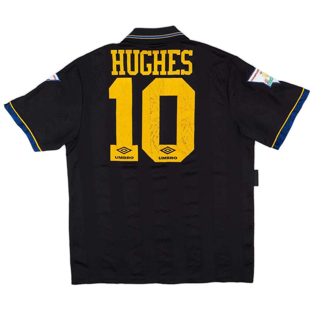1993-95 Manchester United Away Shirt Hughes #10 - 7/10 - (L)
