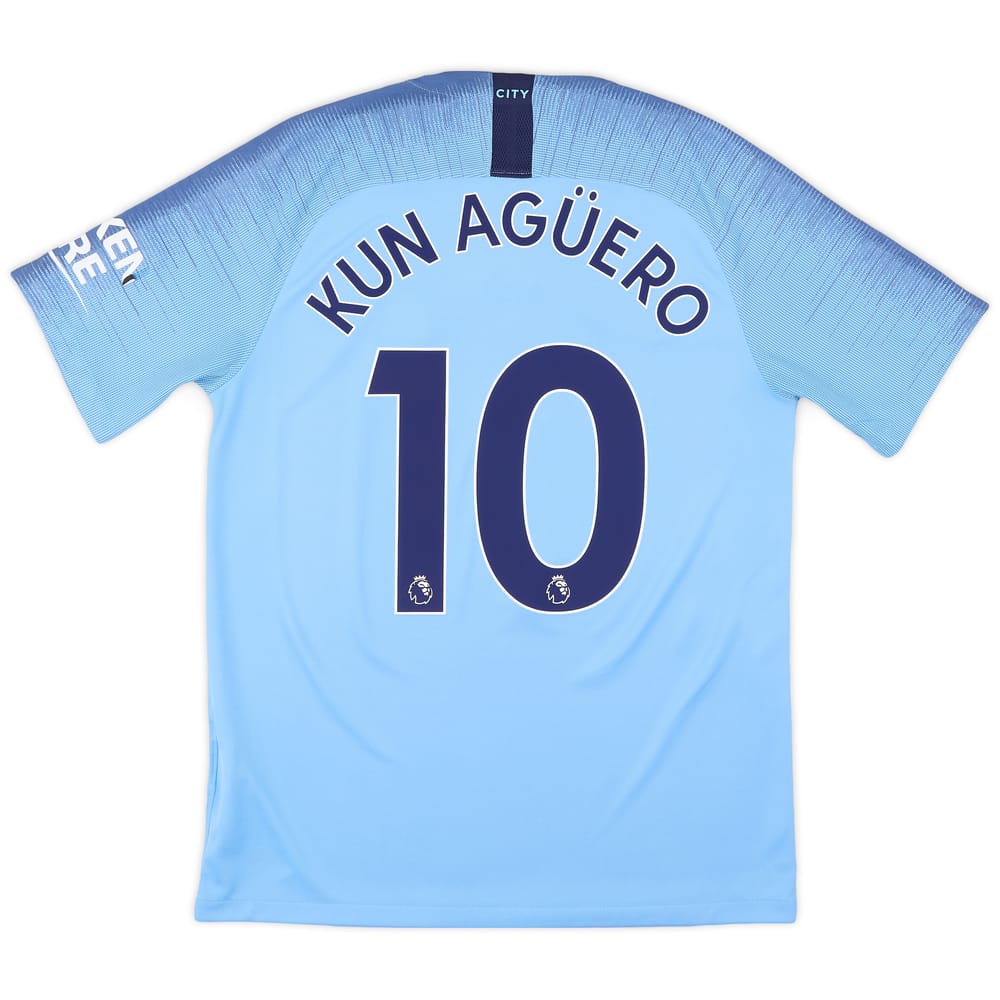 2018-19 Manchester City Home Shirt Kun Aguero #10 - 8/10 - (M)