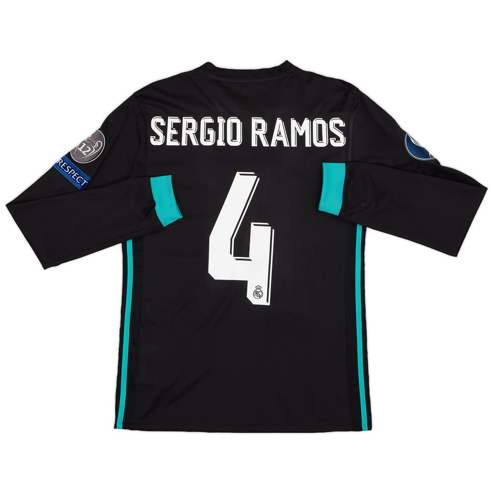 2017-18 Real Madrid 'UEFA Supercup' Away L/S Shirt Sergio Ramos #4 - 9/10 - (S)