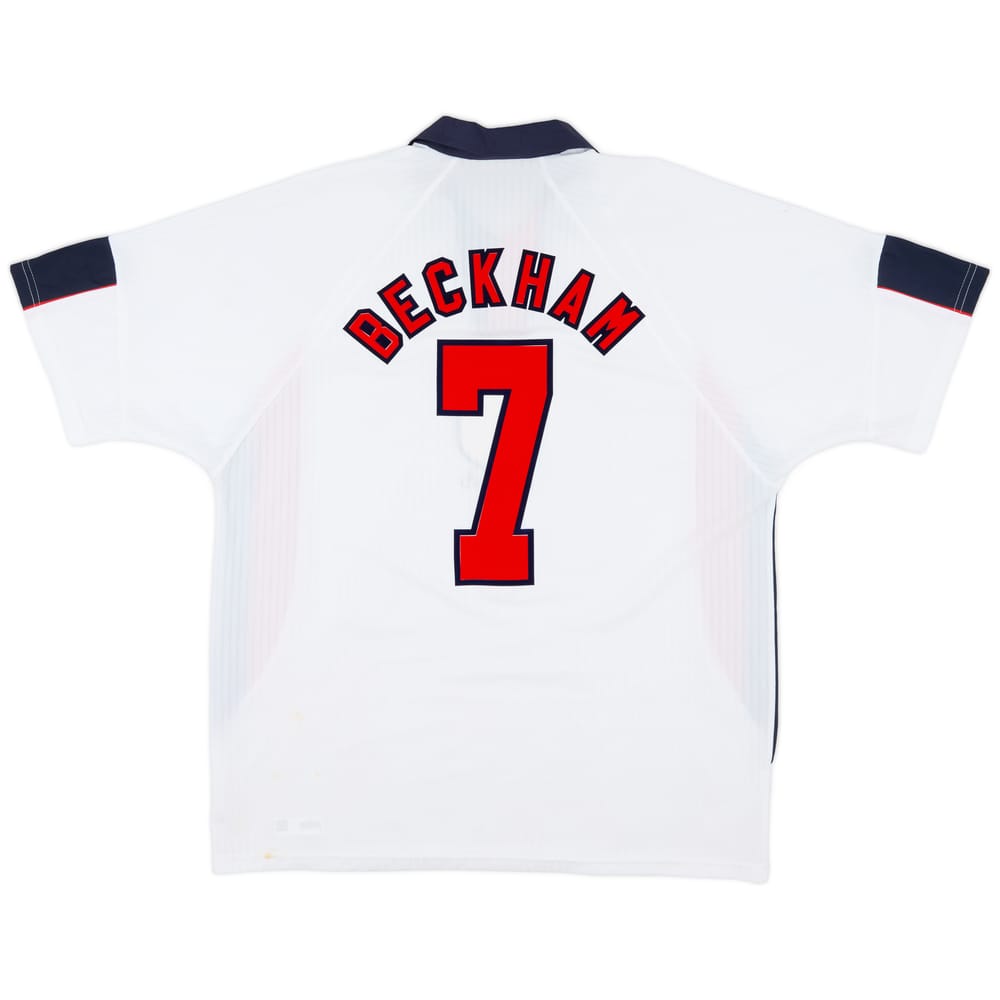 1997-99 England Home Shirt Beckham #7 - 5/10 - (XL)