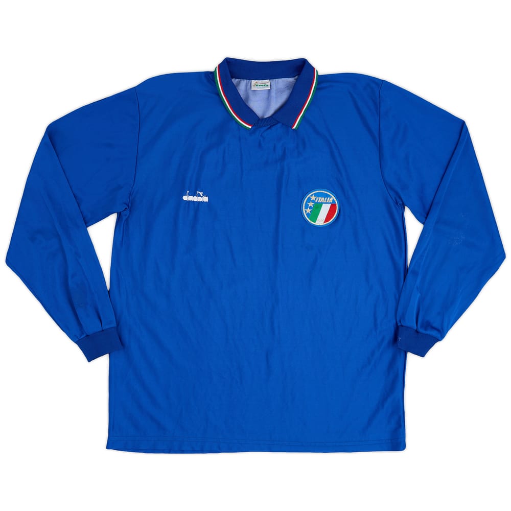 1986-90 Italy Home L/S Shirt - 4/10 - (L)
