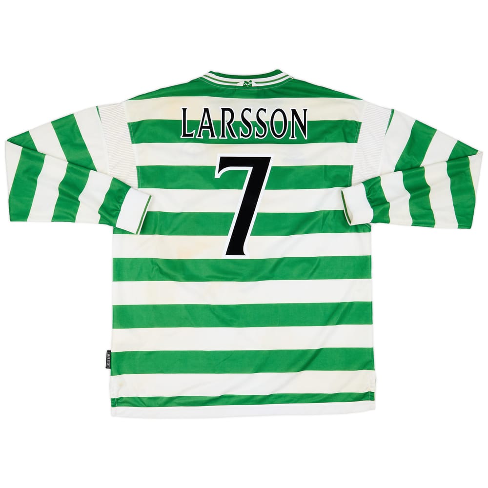 1999-01 Celtic Home L/S Shirt Larsson #7 - 7/10 - (XXL)
