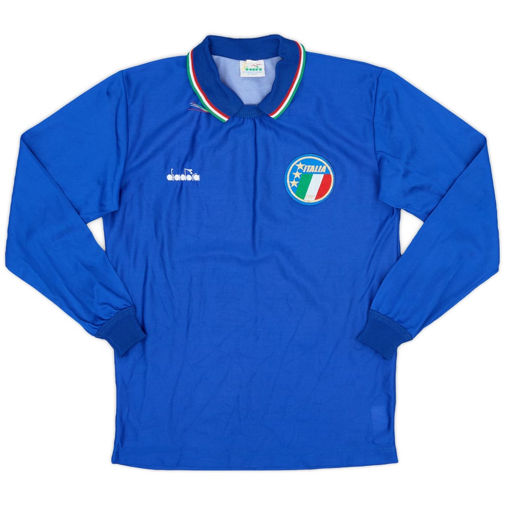 1986-90 Italy Home L/S Shirt - 9/10 - (L.Boys)