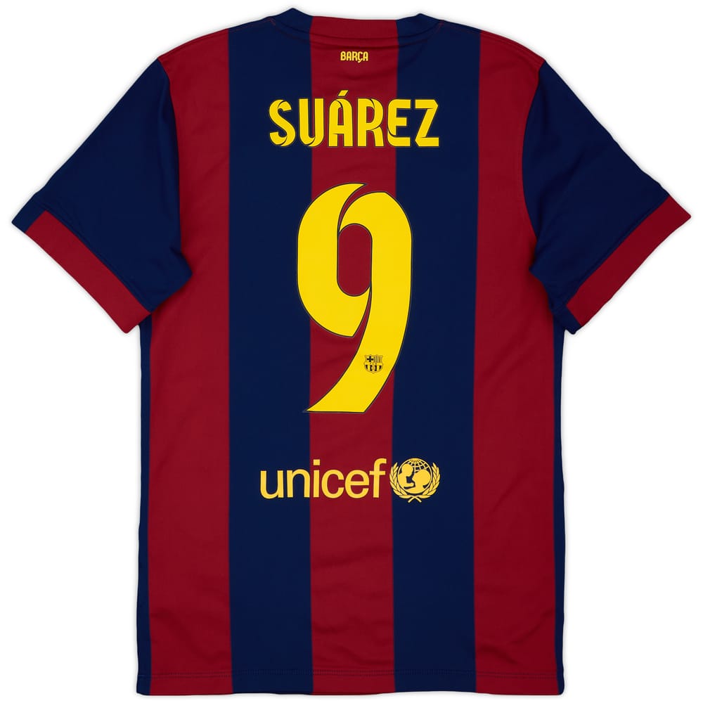 2014-15 Barcelona Home Shirt Suarez #9 - 9/10 - (S)