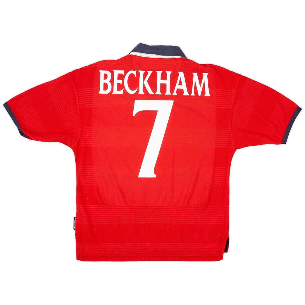 1999-01 England Away Shirt Beckham #7 - 7/10 - (Y)