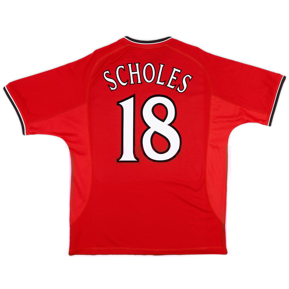 2000-02 Manchester United Home Shirt Scholes #18 - 9/10 - (L)