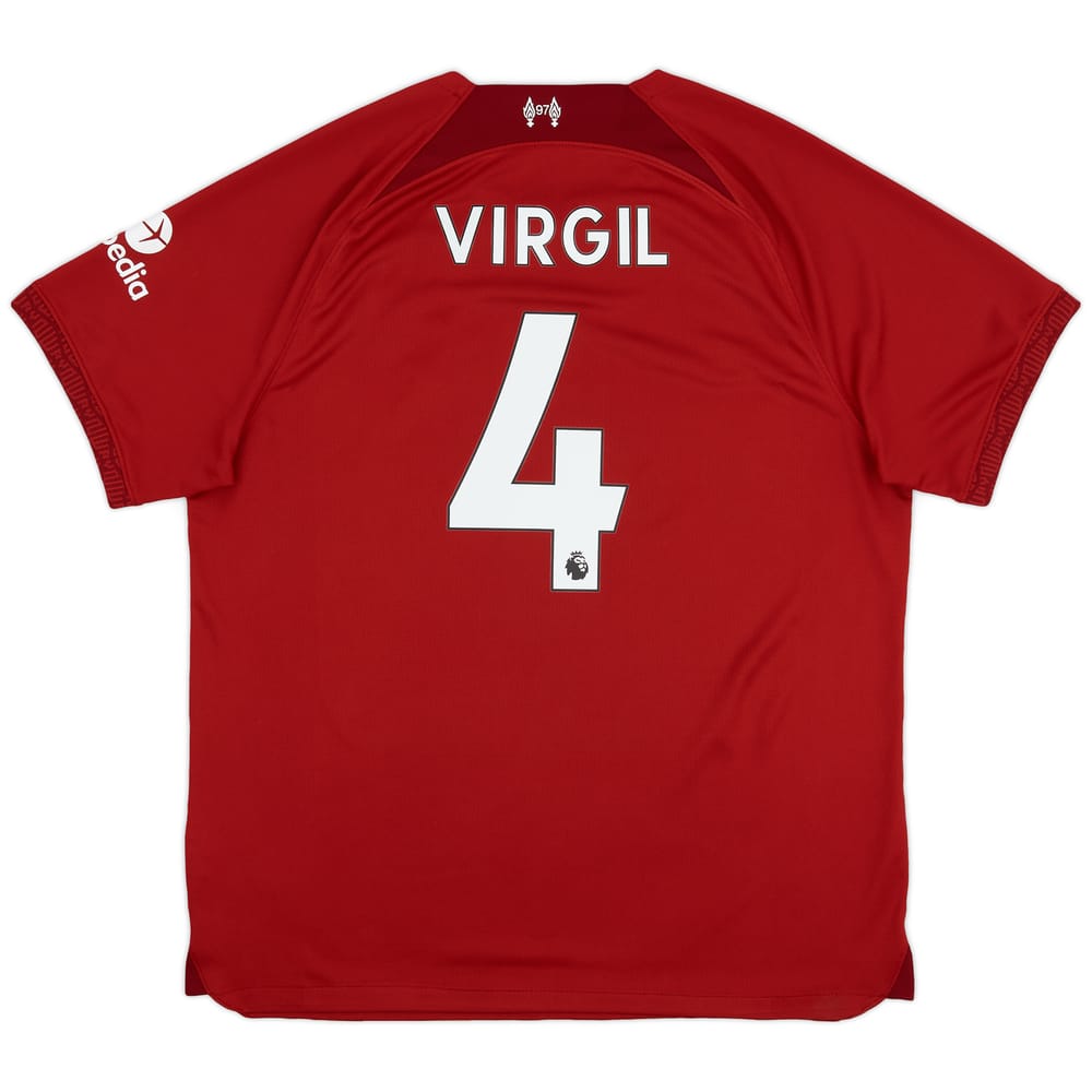 2022-23 Liverpool Home Shirt Virgil #4 - 8/10 - (XL)