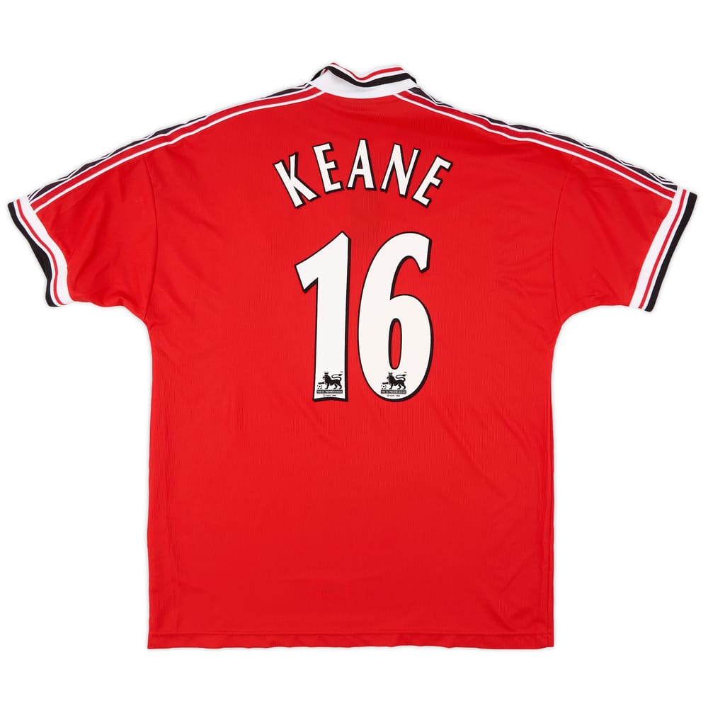 1998-00 Manchester United Home Shirt Keane #16 - 7/10 - (XL)