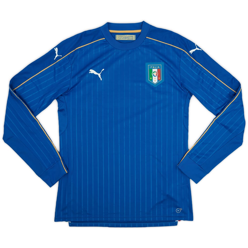 2016-17 Italy Authentic Home L/S Shirt - 8/10 - (L)