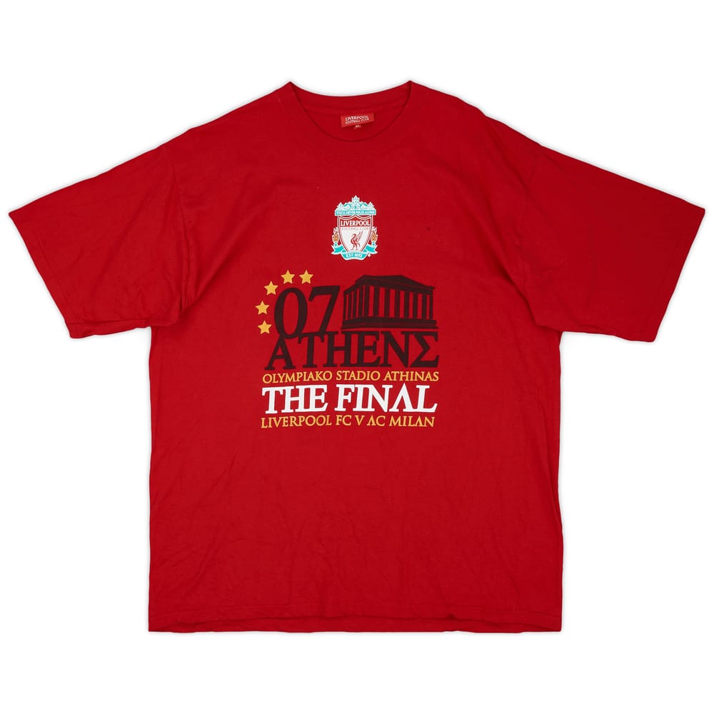 2007-08 Liverpool 'Champions League Final' Cotton Tee - 9/10 - (XL)