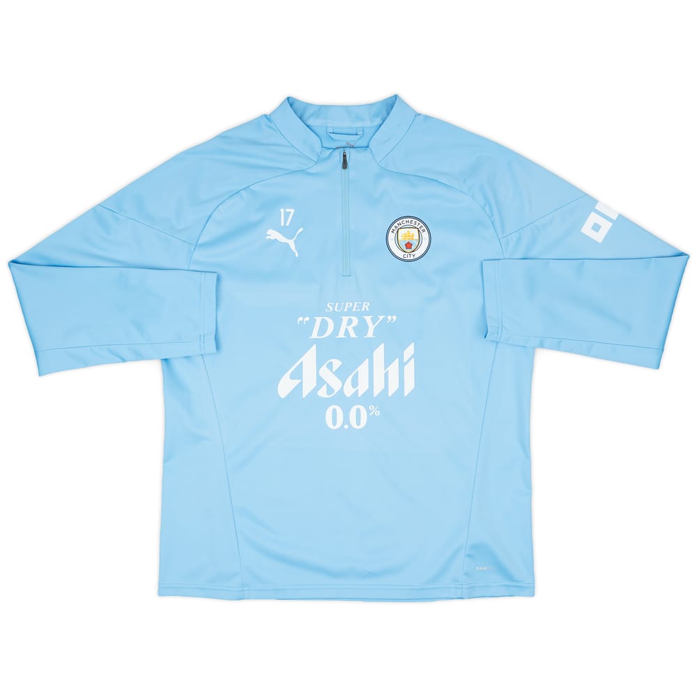 2023-24 Manchester City Player Issue 1/4 Zip Rain Top #17 (De Bruyne) - As New - (L)