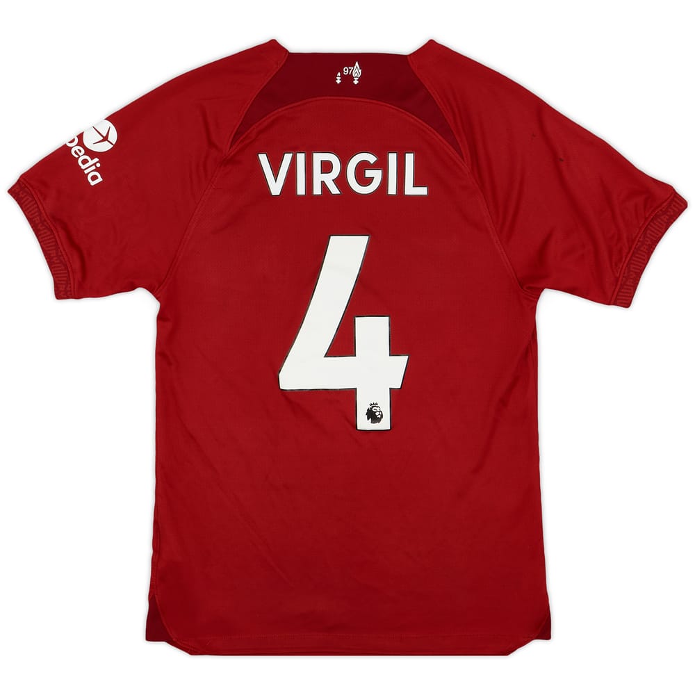 2022-23 Liverpool Home Shirt Virgil #4 - 9/10 - (XS)