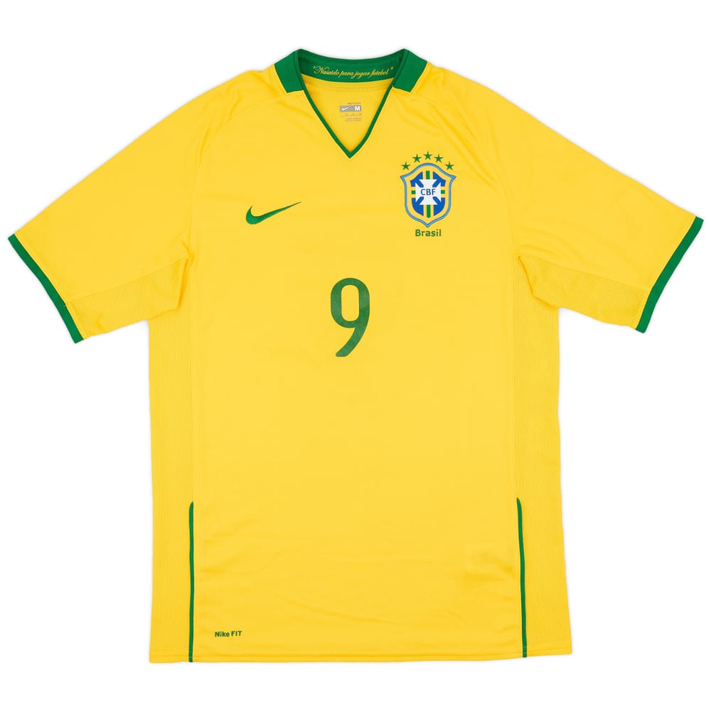 2008-10 Brazil Home Shirt #9 - 5/10 - (M)