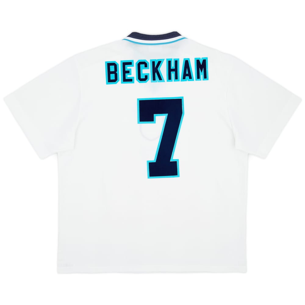 1995-97 England Home Shirt Beckham #7 - 8/10 - (XXL)